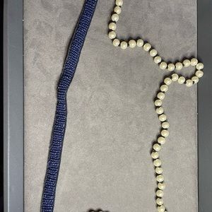 Beautiful pearl like costume jewelry necklace with cloth like spot